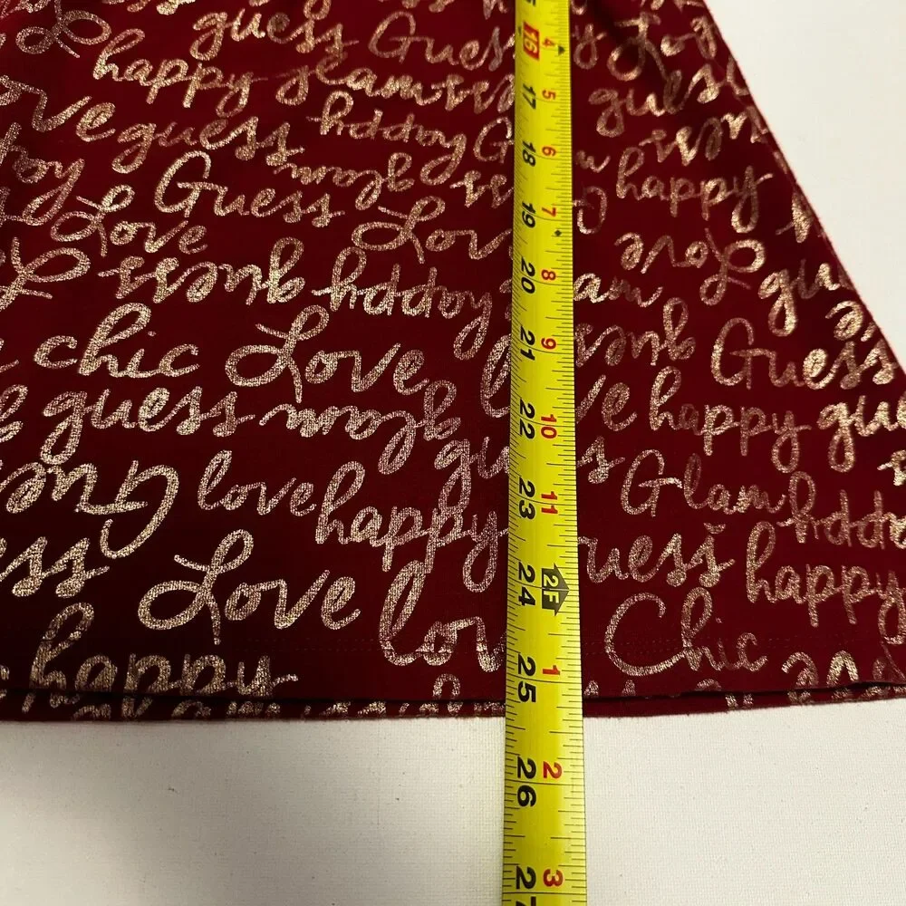 Guess Dress Girls 6X Red All Over Logo Print Short Sleeve Casual Skater Style‎